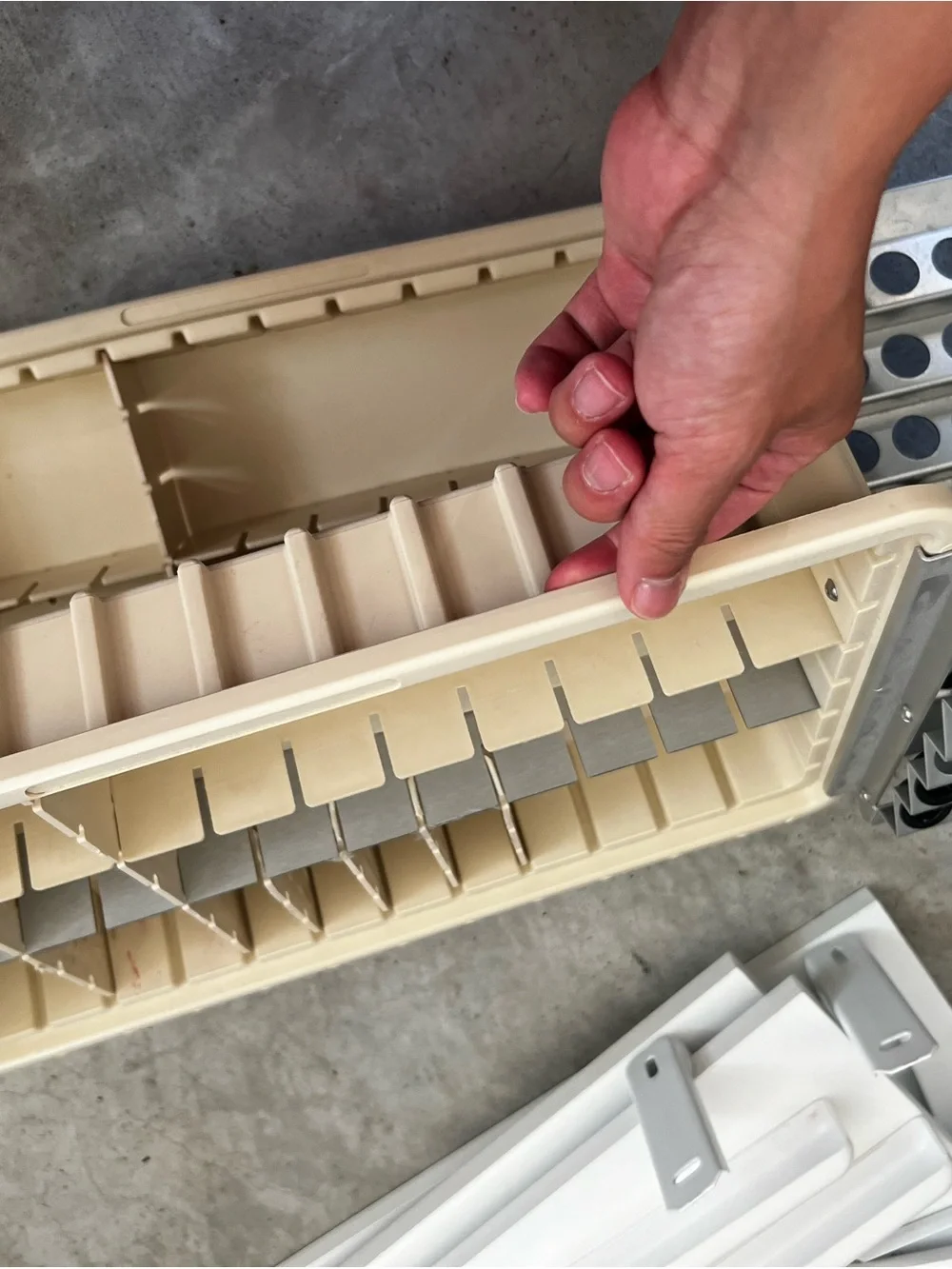 Beige Plastic Compartment Organizer Tray - Home Storage & Organization